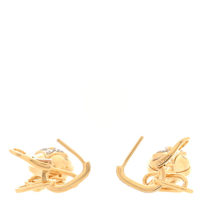 Louis Vuitton 18K Yellow Gold Diamond Blossom Drop Earrings 3 of 4