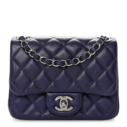 Chanel Lambskin Quilted Mini Square Flap Dark Purple 1 of 11