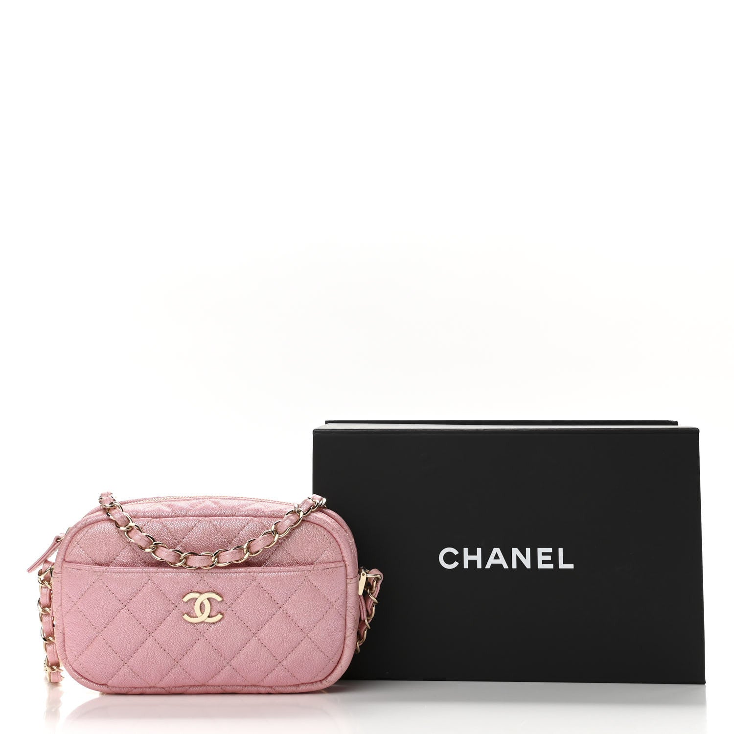 Chanel Iridescent Caviar Quilted Small Timeless Camera Case Pink 11 of 11