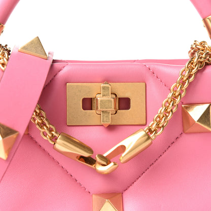 Valentino Garavani Nappa Small Roman Stud The Handle Bag Flamingo Pink 7 of 10