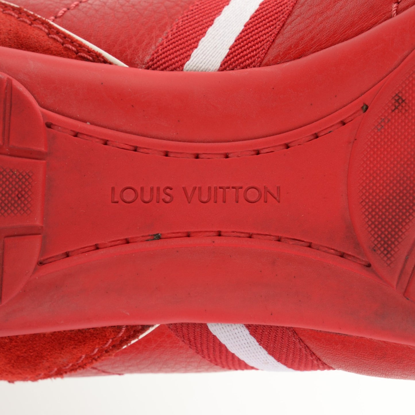 Calfskin Suede Sneakers 8 Red