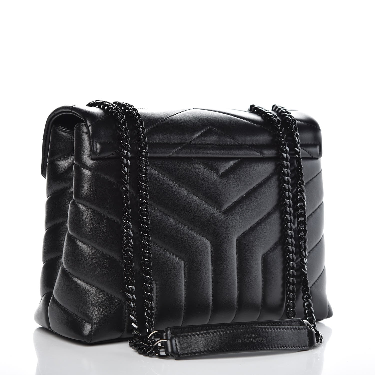 Saint Laurent Calfskin Y Quilted Monogram Small Loulou Chain Satchel Black 3 of 6
