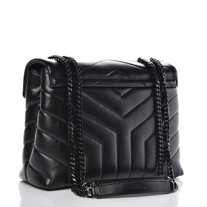 Saint Laurent Calfskin Y Quilted Monogram Small Loulou Chain Satchel Black 3 of 6