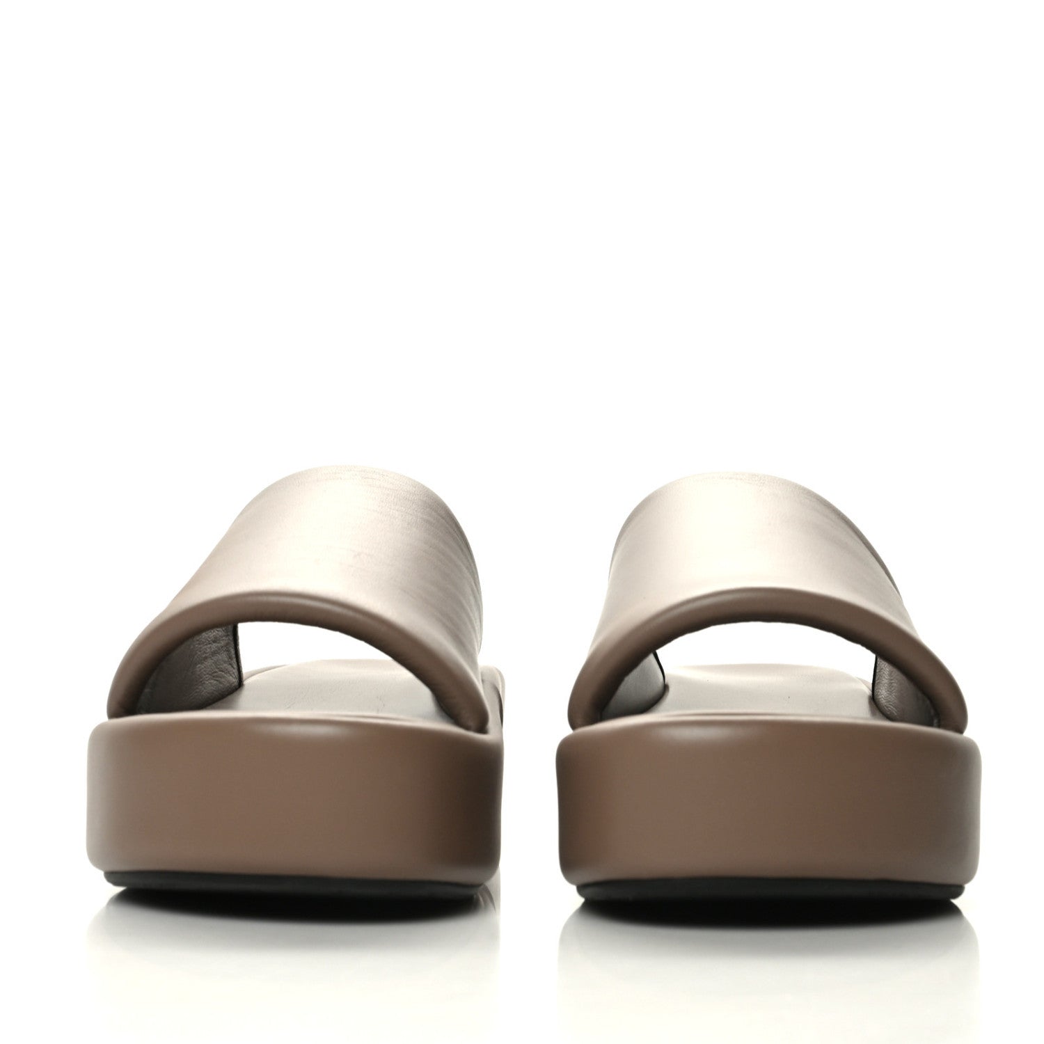 Balenciaga Smooth Nappa Logo Rise Platform Sandals 41 Beige White 5 of 9