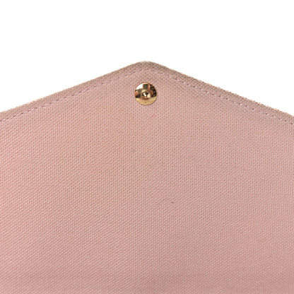 Louis Vuitton Damier Azur Pochette Felicie Chain Wallet Rose Ballerine 9 of 18