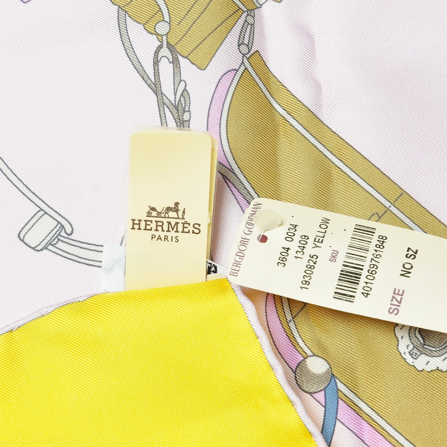Silk Springs Scarf 90 Jaune Citron Parme Blanc