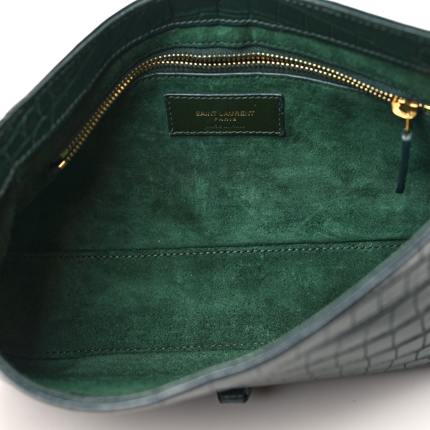 Calfskin Crocodile Embossed LE 5 A 7 Hobo Vert Fonce