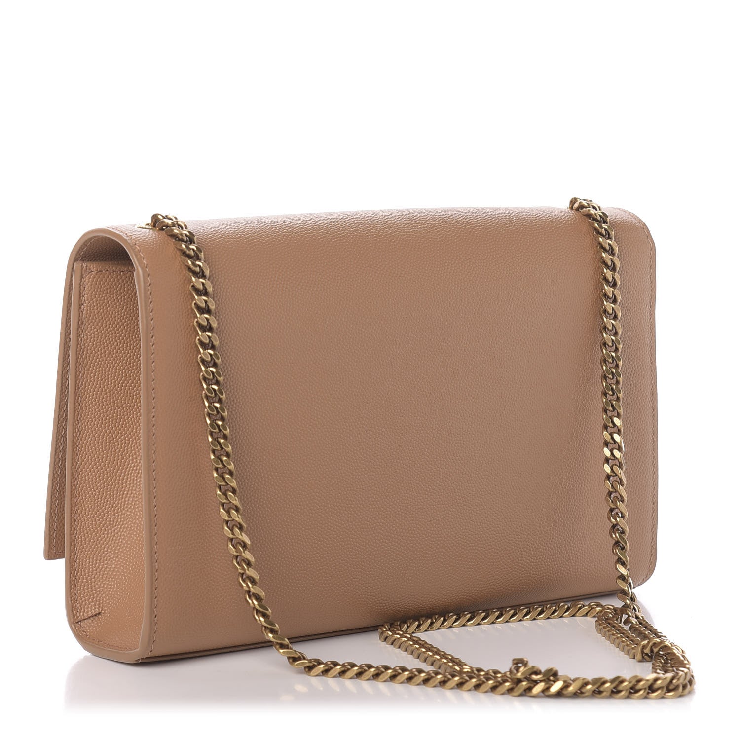 Saint Laurent Grain De Poudre Medium Monogram Kate Satchel Dark Beige 3 of 11