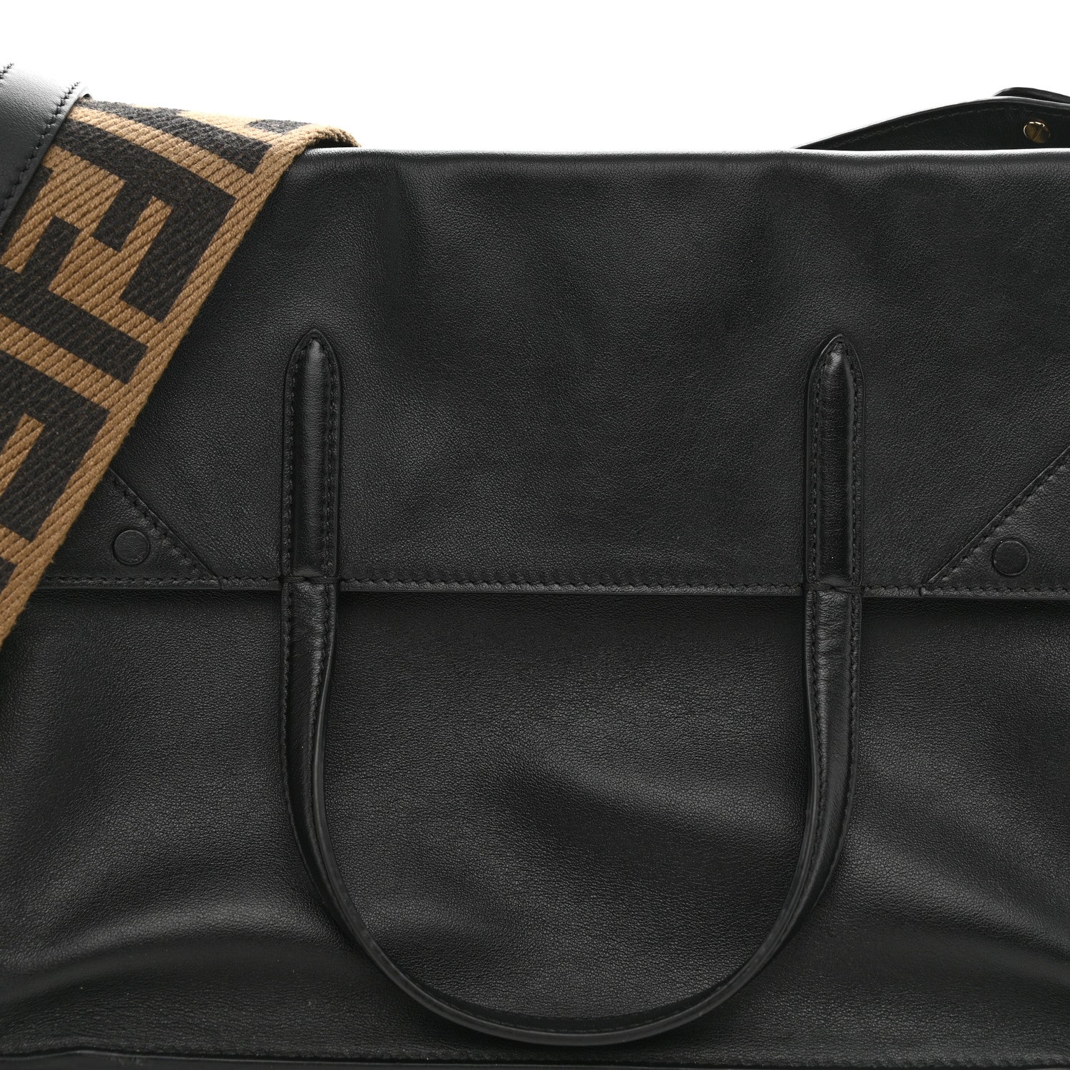 Fendi Vitello Grace Matte Large Flip Tote Black 8 of 11