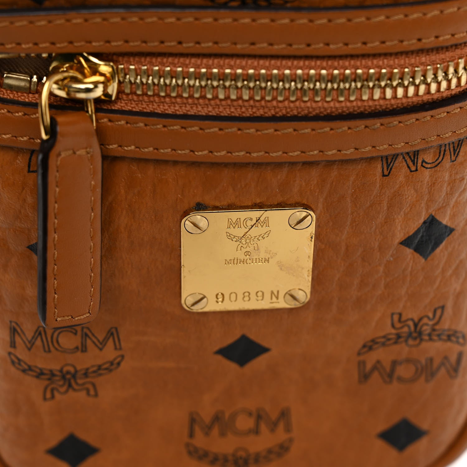 MCM Visetos X-Mini Crossbody Bag Cognac 6 of 9