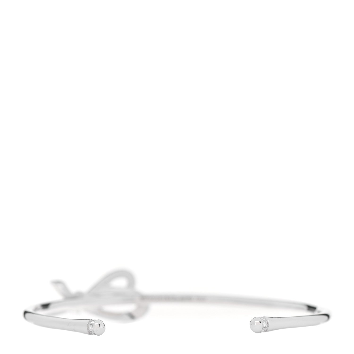 Tiffany 18K White Gold Diamond Bow Cuff Bracelet 2 of 4