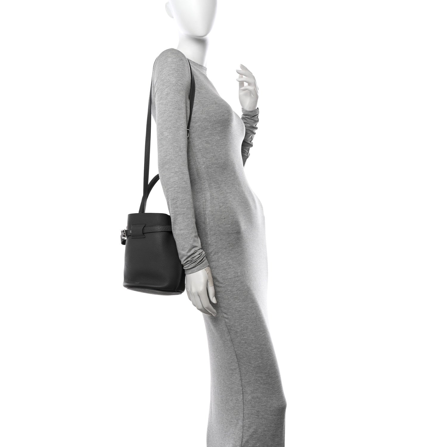 Celine Supple Grained Calfskin Nano Big Bag Bucket Grey 2 of 10