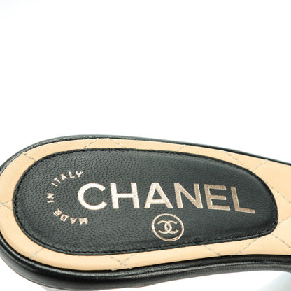 Chanel Lambskin Quilted CC Mules 38.5 Black 7 of 8
