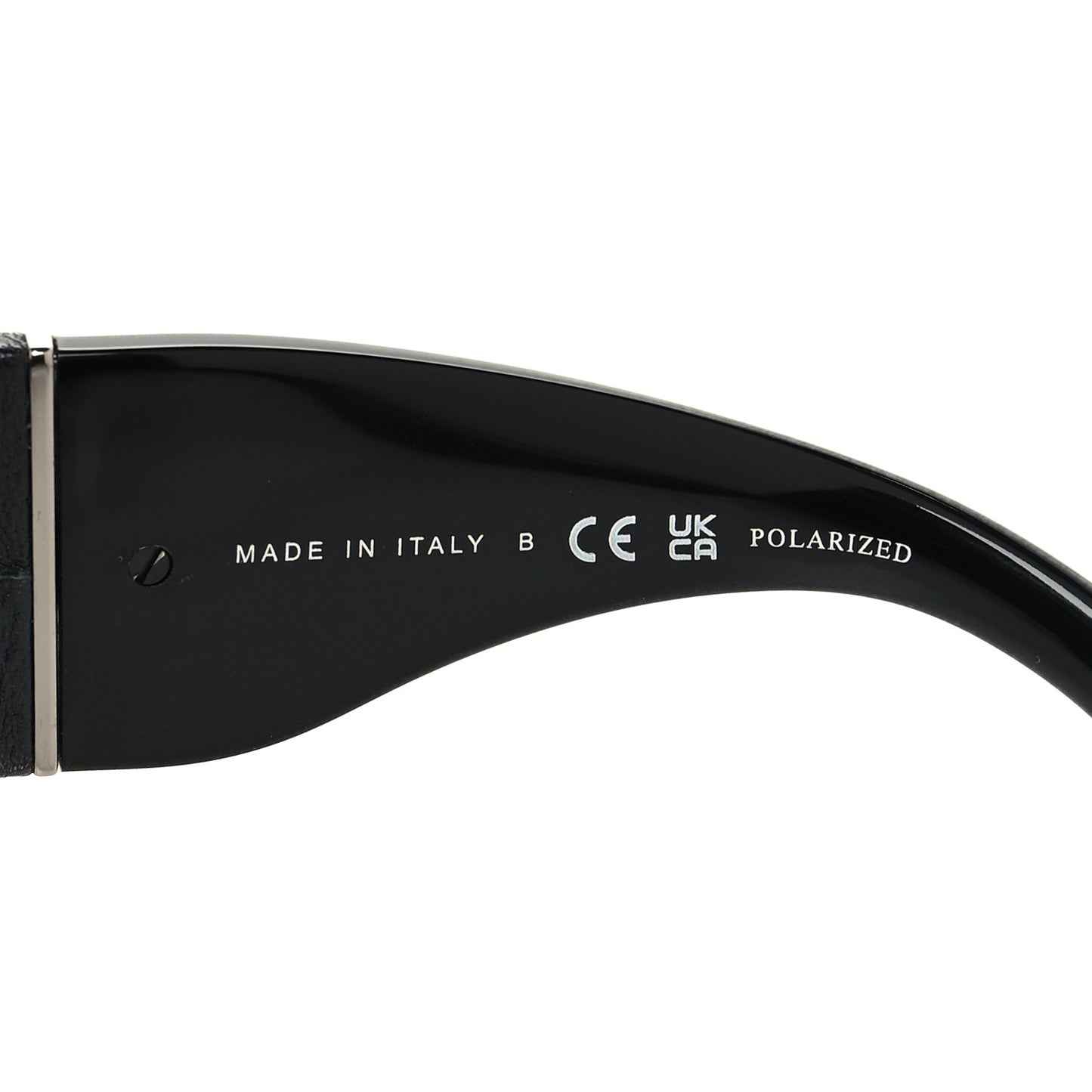 Acetate Calfskin Polarized Square Sunglasses 5473-Q-A Black