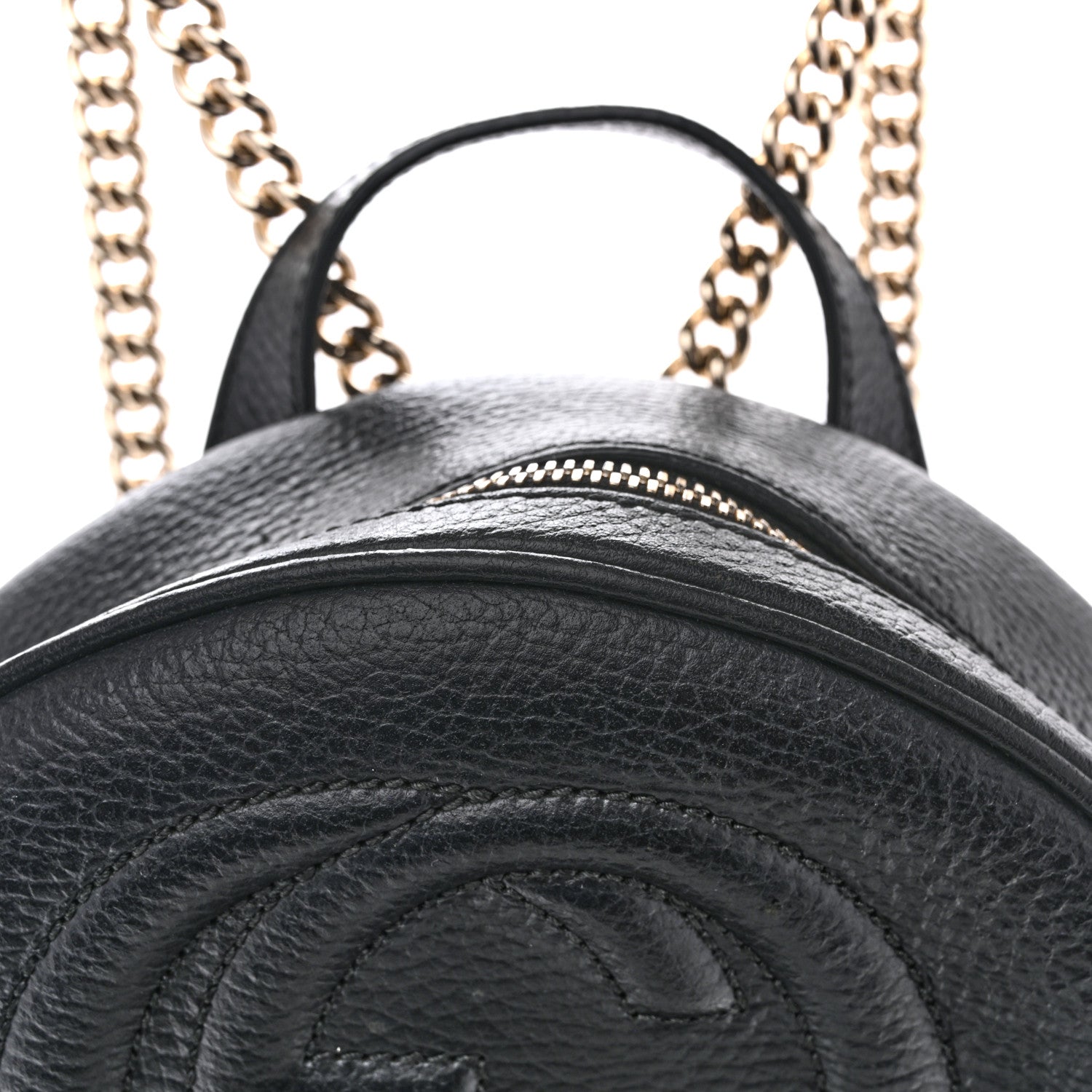 Gucci Pebbled Calfskin Soho Chain Backpack Black 1882386 – FASHIONPHILE