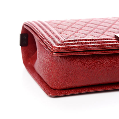 Chanel Caviar Quilted New Medium Boy Flap Dark Red 8 of 10