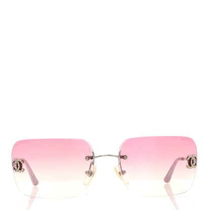 Chanel Metal Crystal CC Logo Sunglasses 4017-D Pink 2 of 10