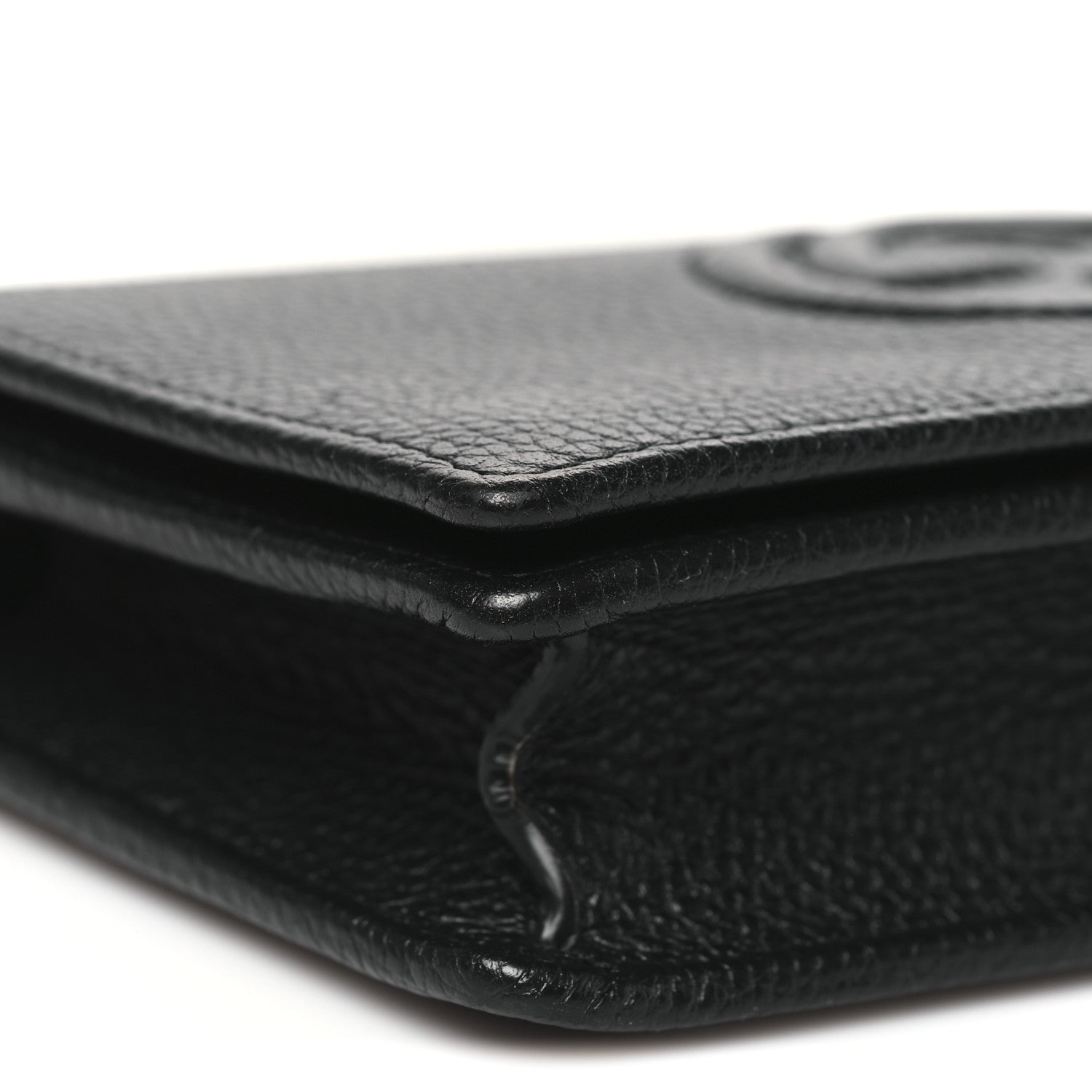 Gucci Pebbled Calfskin Soho Wallet On Chain Black 8 of 9