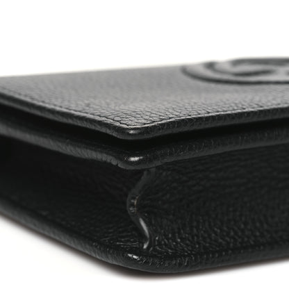 Gucci Pebbled Calfskin Soho Wallet On Chain Black 8 of 9