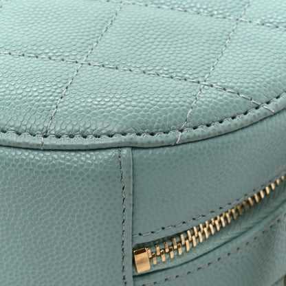 Chanel Caviar Quilted Round Clutch With Chain Light Blue 12 of 14