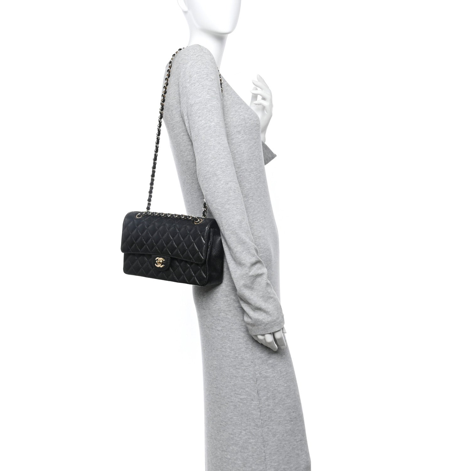 Chanel Caviar Quilted Medium Double Flap Black 2 of 11