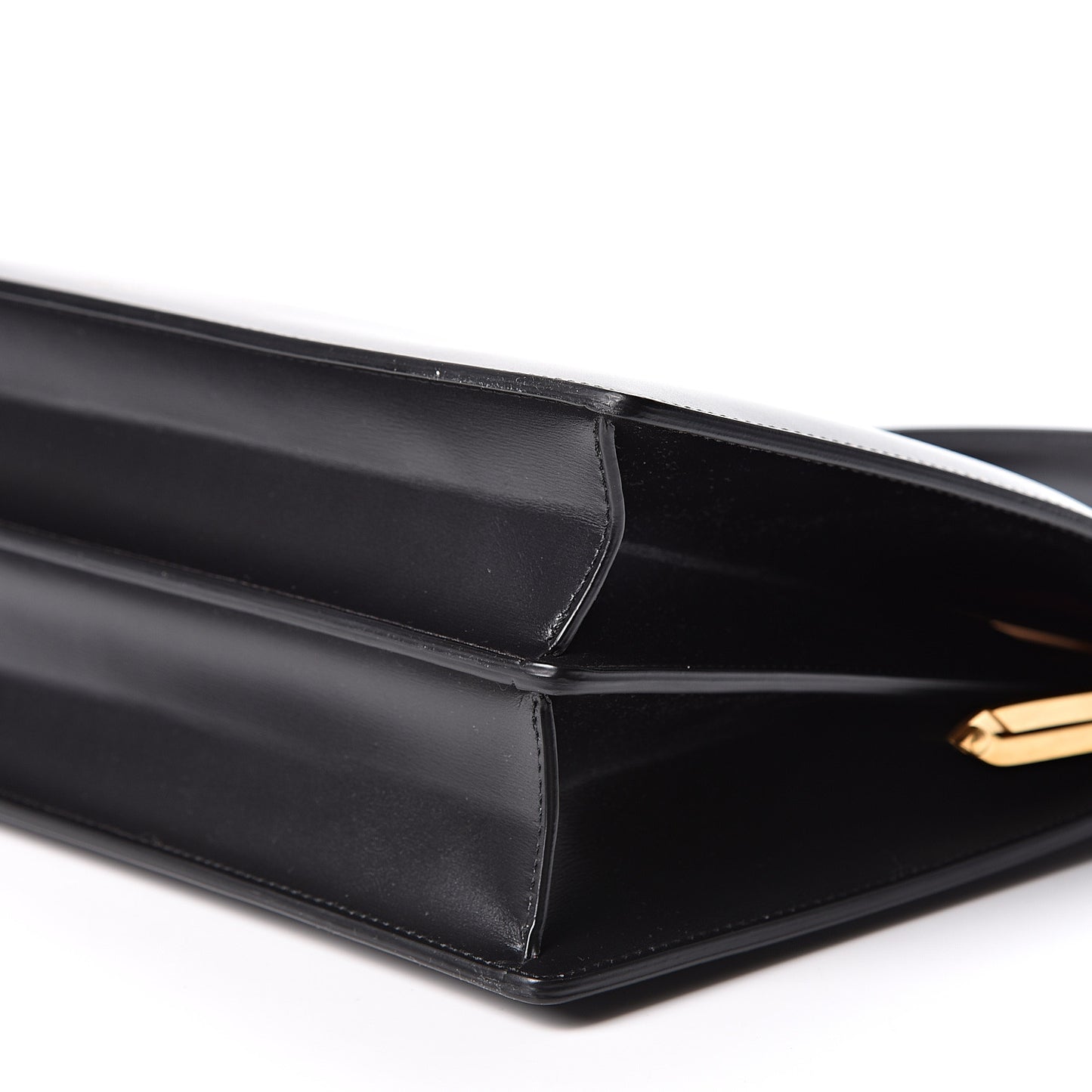 Patina Box Calfskin Medium Clasp Bag Black