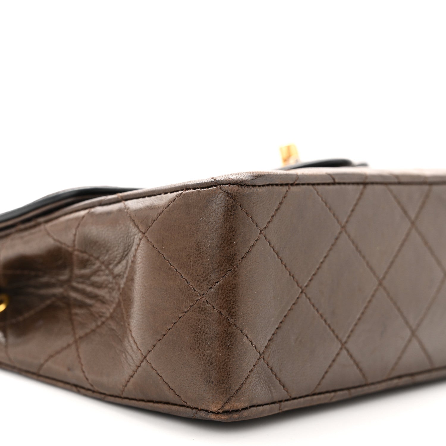 Chanel Lambskin Quilted Mini Square Flap Bag Dark Brown 9 of 10