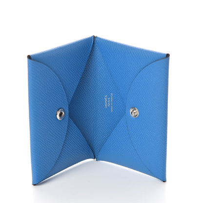 Hermes Epsom Calvi Card Case Bleu Zanzibar 5 of 6