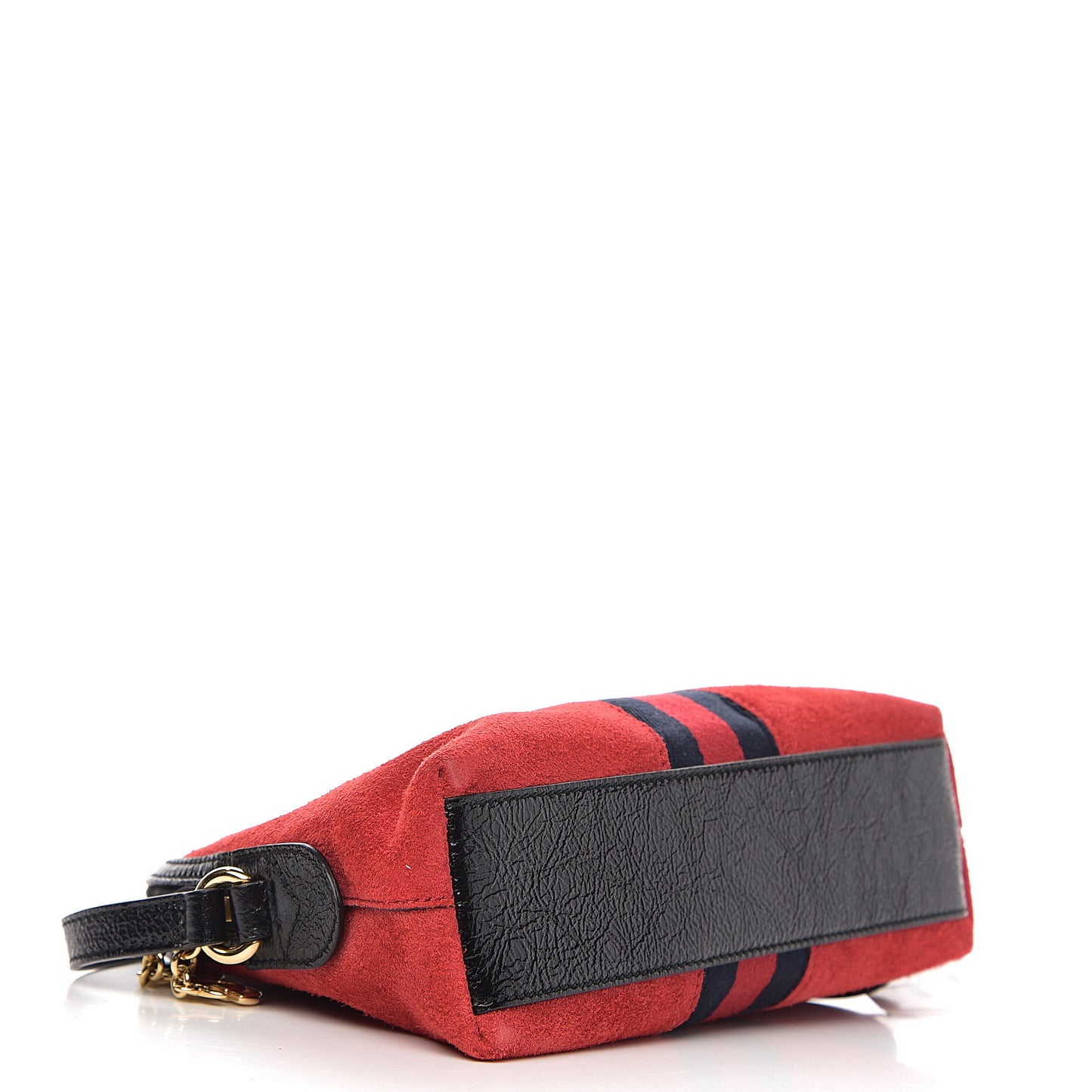 Suede Patent Web GG Small Ophidia Dome Shoulder Bag Hibiscus Red
