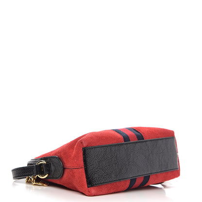 Gucci Suede Patent Web GG Small Ophidia Dome Shoulder Bag Hibiscus Red 3 of 10