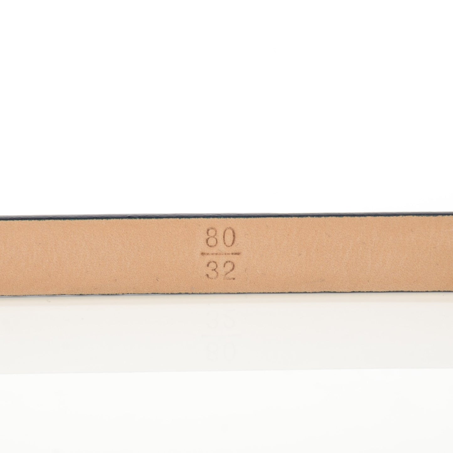 Leather CC Logo Skinny Belt 80 32 Navy Blue