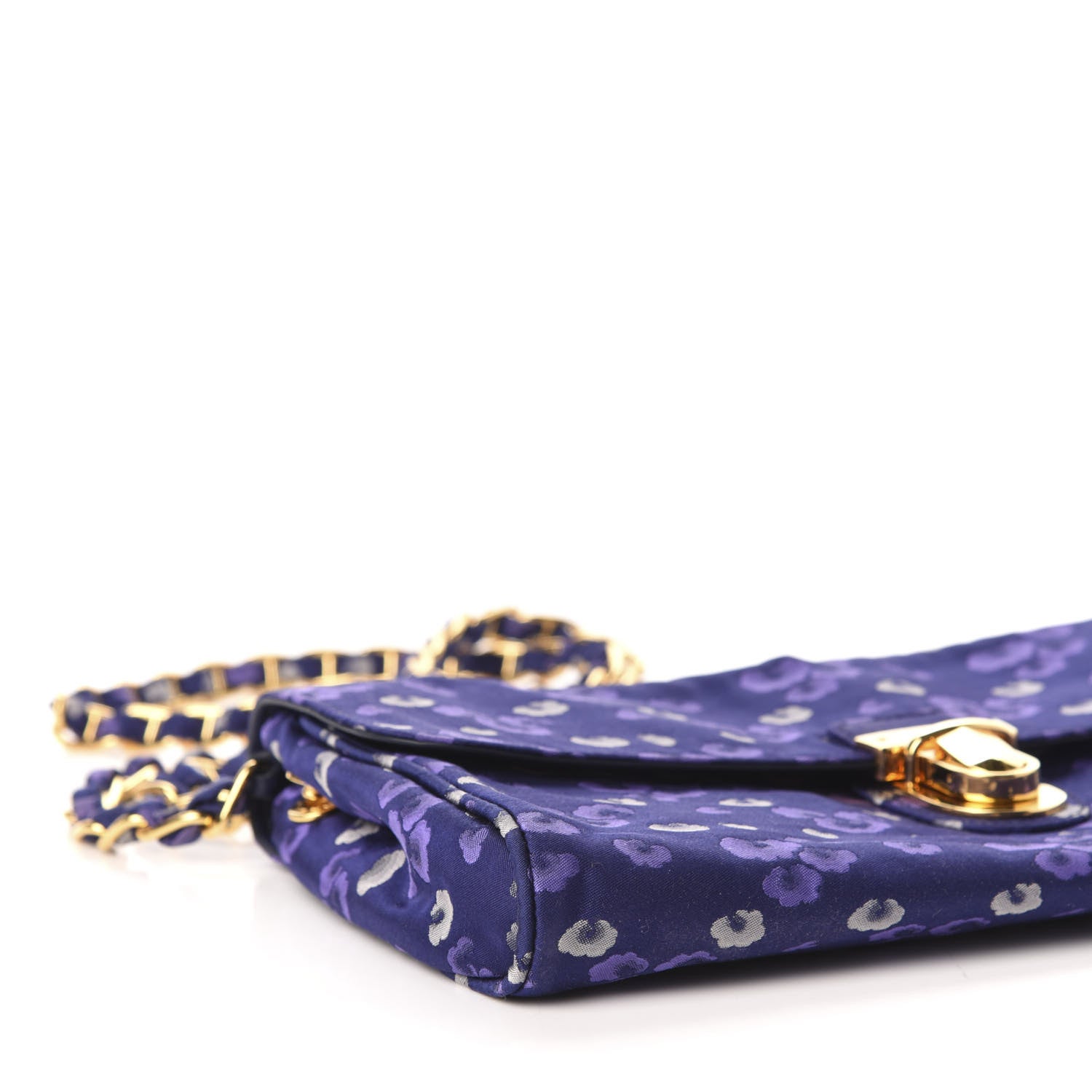 Prada Tessuto Nylon Jacquard Floral Print Shoulder Bag Blue 8 of 10