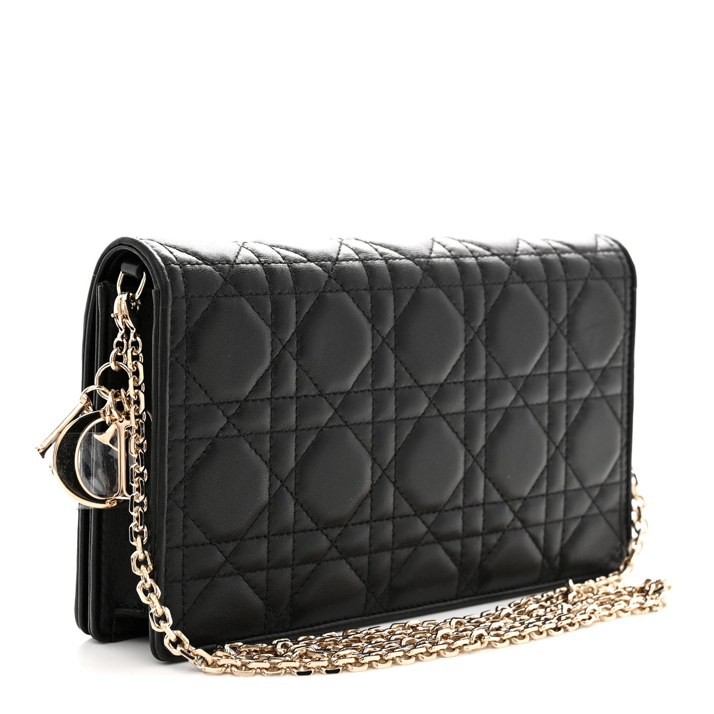 Lambskin Cannage Lady Dior Pouch Black