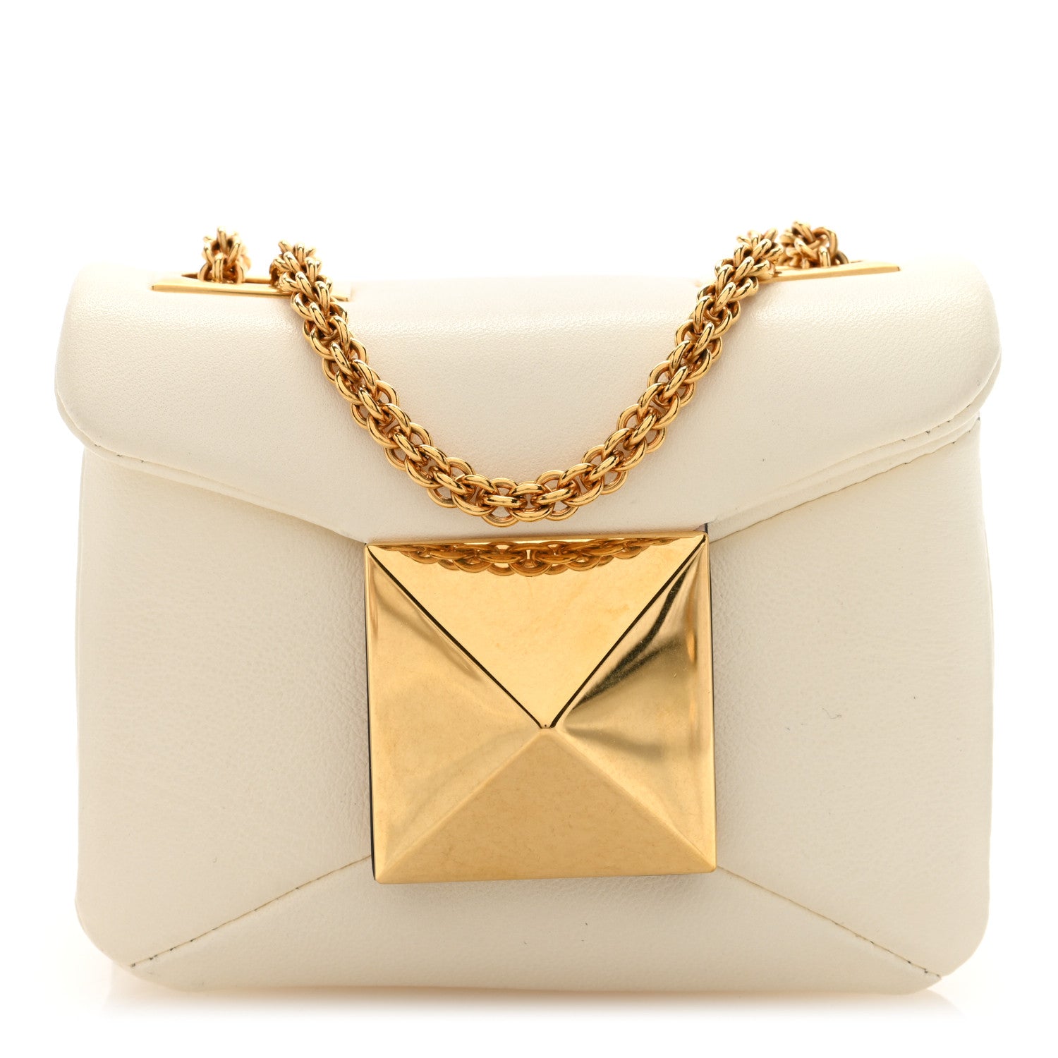 Valentino Garavani Nappa Micro One Stud Chain Bag Ivory 1 of 8