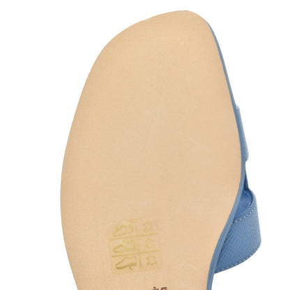 Hermes Epsom Oran Sandals 35 Bleu Faience 9 of 12