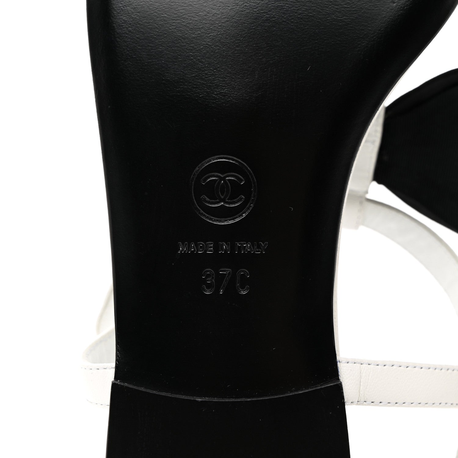 Chanel Lambskin Crystal Chain CC Logo Thong Sandals 37 White 7 of 8