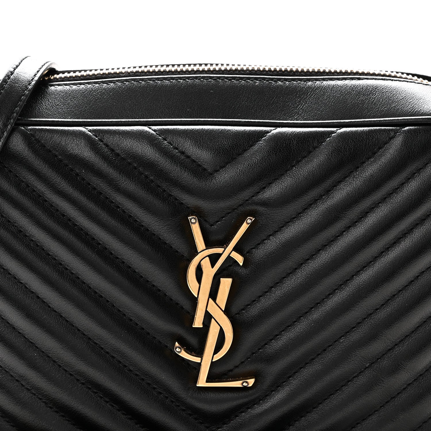 Saint Laurent Calfskin Matelasse Monogram Lou Camera Bag Black 8 of 10