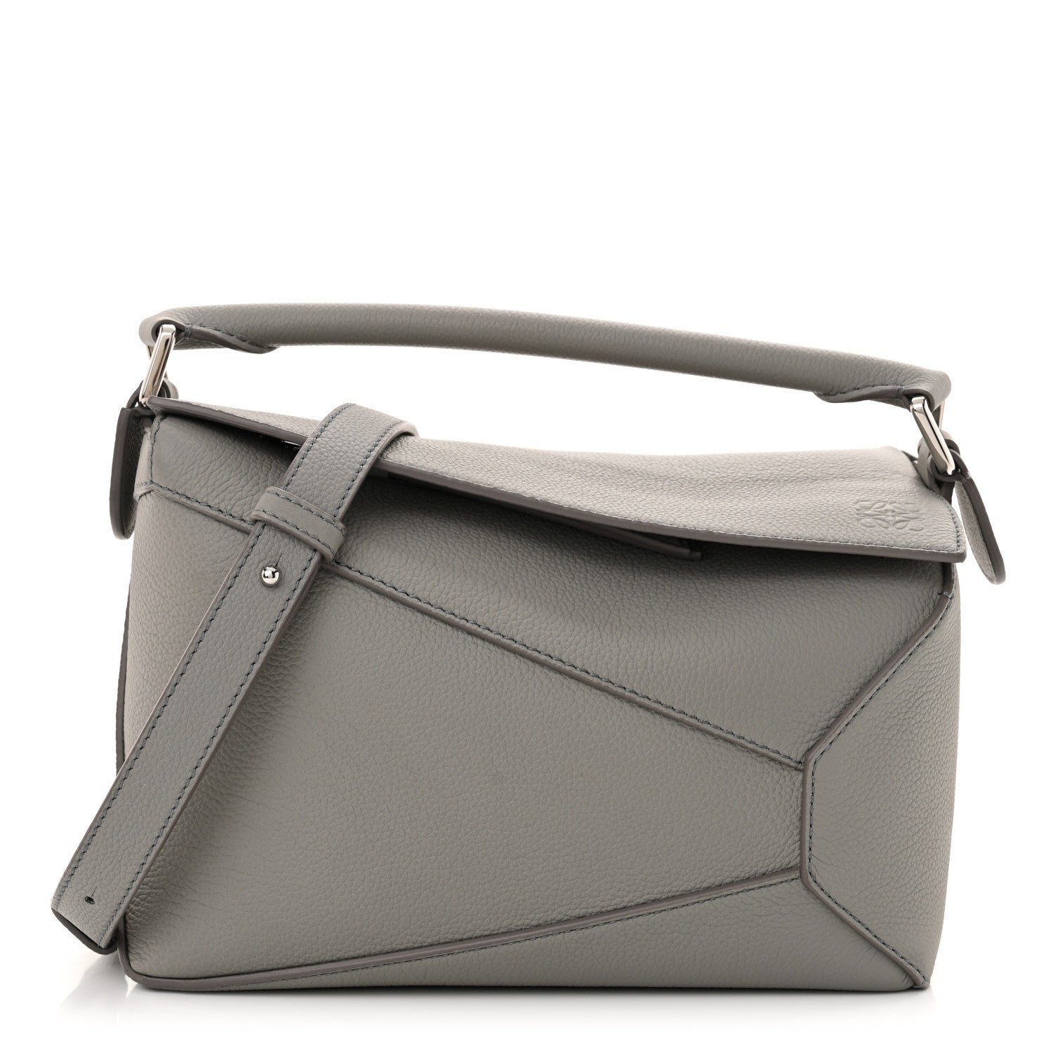 Loewe Soft Grained Calfskin Small Puzzle Edge Bag Pearl Grey 1 of 10