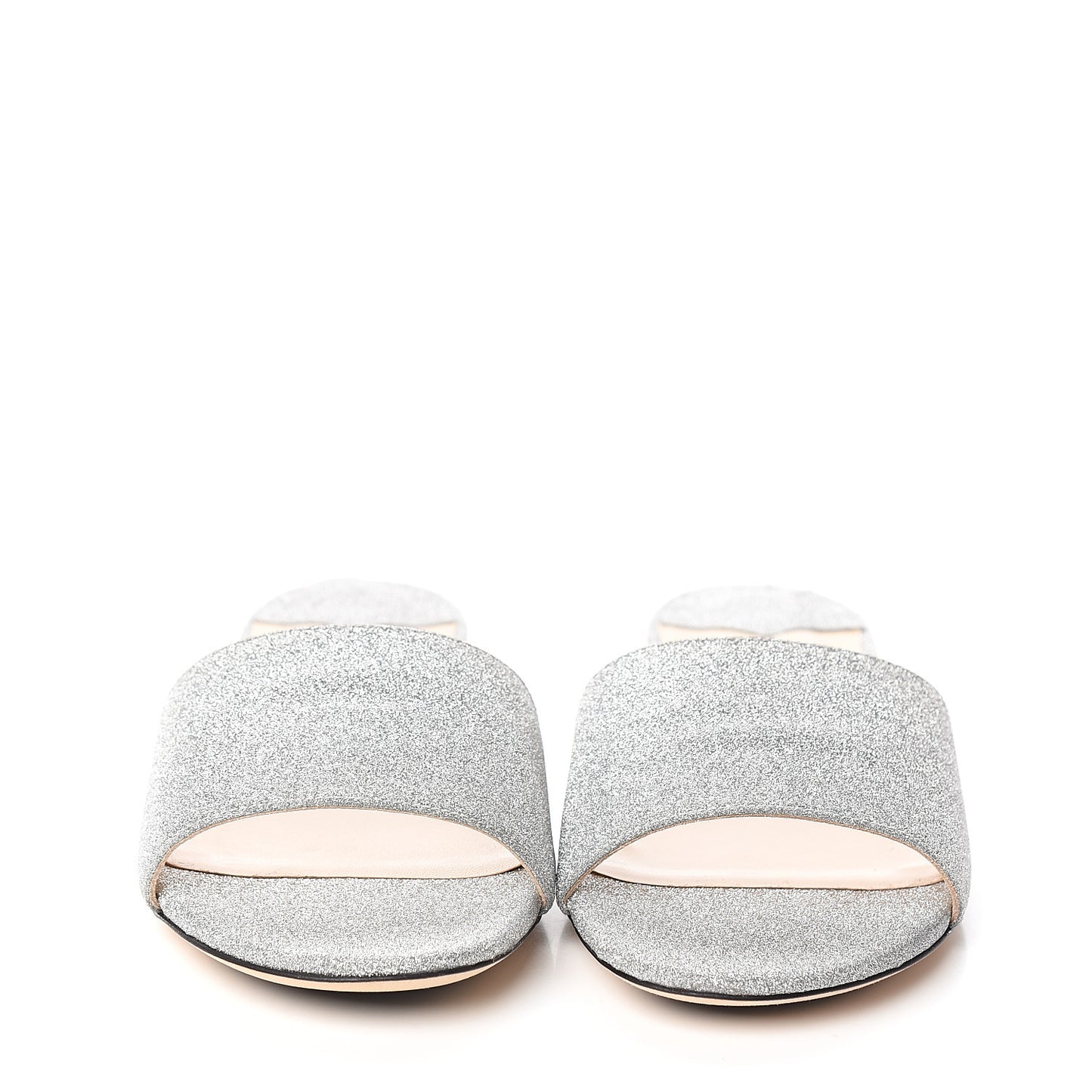 Glitter Joni Flat Slide Sandals 38.5 Silver