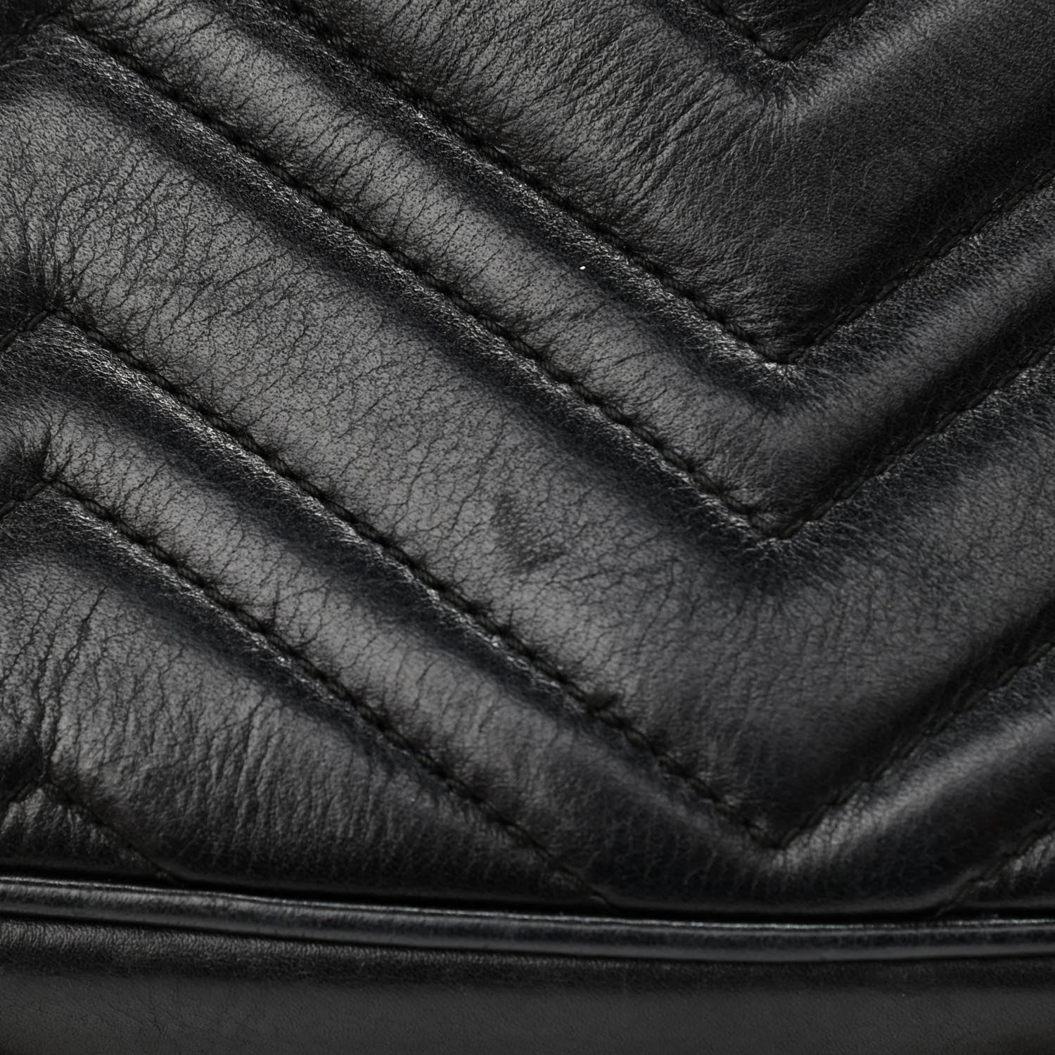Gucci Calfskin Matelasse Pearly GG Marmont Chain Belt Bag Black 16 of 20