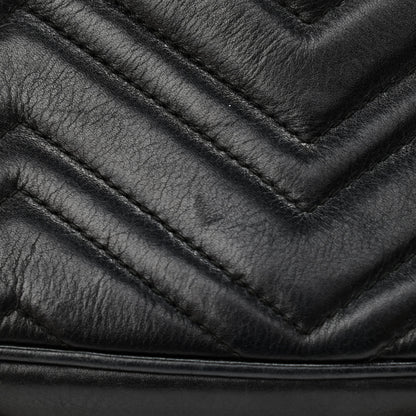 Gucci Calfskin Matelasse Pearly GG Marmont Chain Belt Bag Black 16 of 20