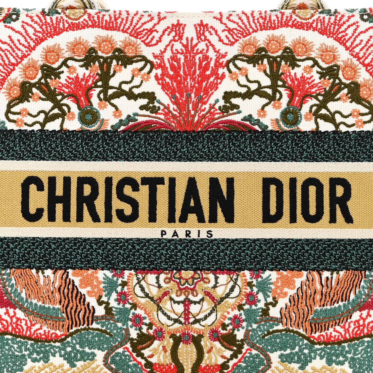 Christian Dior Canvas Embroidered Heart Lights Medium Book Tote Multicolor 8 of 13