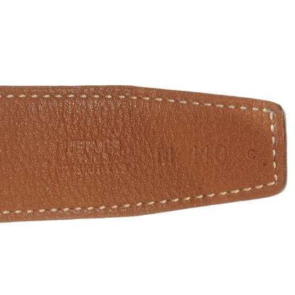 Hermes Box Togo Reversible Belt Strap Noir Gold 110 3 of 5
