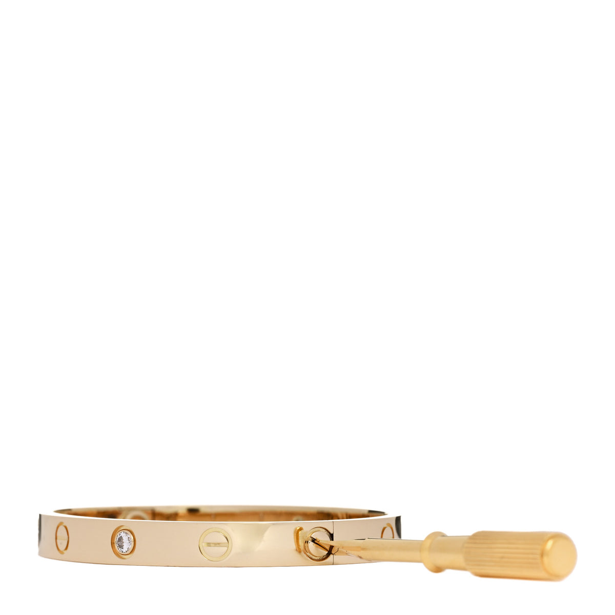 18K Yellow Gold 4 Diamond LOVE Bracelet 16