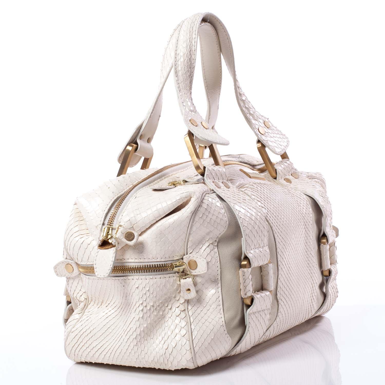 Jimmy Choo Python Suede Mahdi White 4 of 9