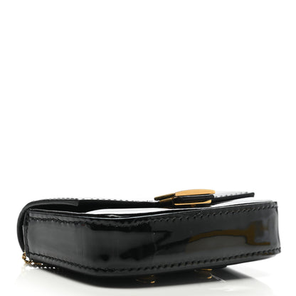 Fendi Vitello Vernice Mou Nano Baguette Belt Charm Black 4 of 8