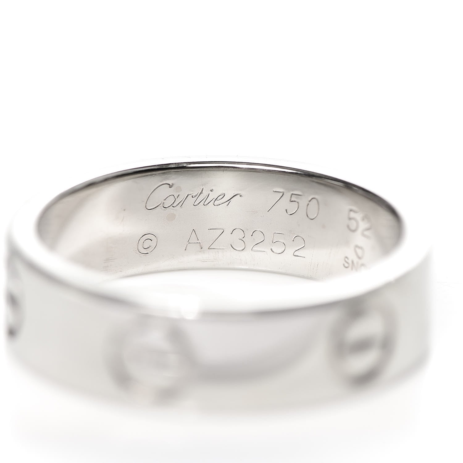 Cartier 18K White Gold 5.5mm LOVE Ring 52 6 4 of 5