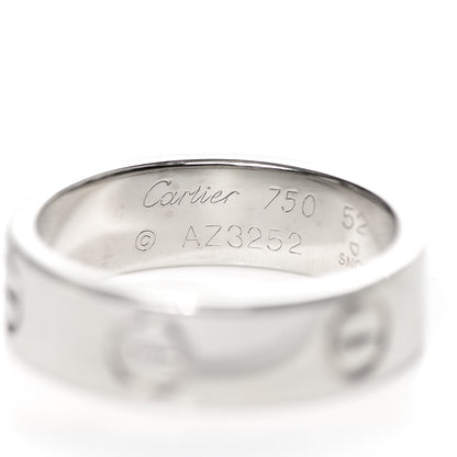 Cartier 18K White Gold 5.5mm LOVE Ring 52 6 4 of 5