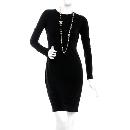 Chanel Graduated Pearl Crystal Twisted CC Long Necklace Gold 2 of 5