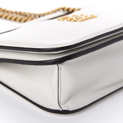 Fendi Vitello Glacier Karligraphy Pocket Shoulder Bag White Ice Black 6 of 9